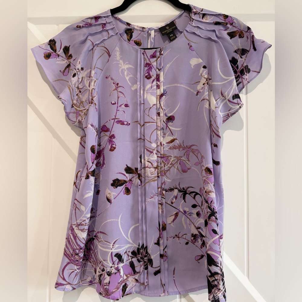 Worthington Lavender Floral Top